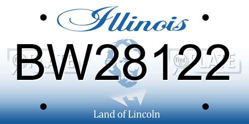 BW28122 Illinois License Plate