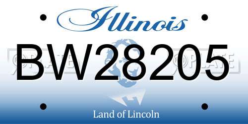 BW28205 Illinois License Plate