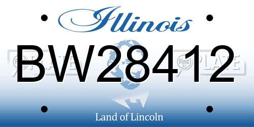 BW28412 Illinois License Plate