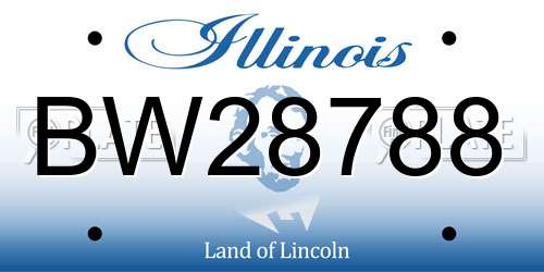 BW28788 Illinois License Plate
