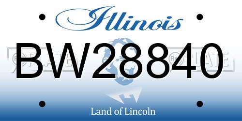 BW28840 Illinois License Plate