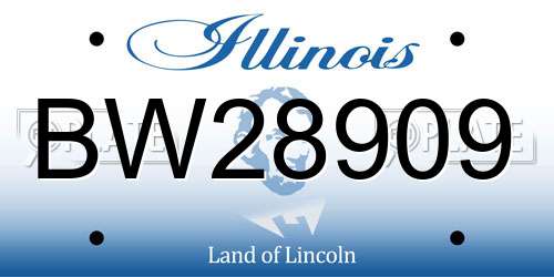 BW28909 Illinois License Plate