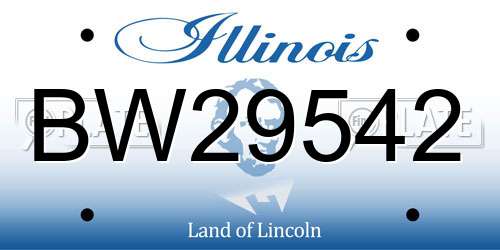 BW29542 Illinois License Plate