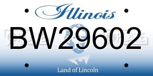 BW29602 Illinois License Plate