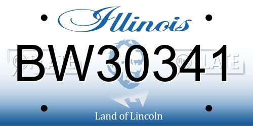 BW30341 Illinois License Plate