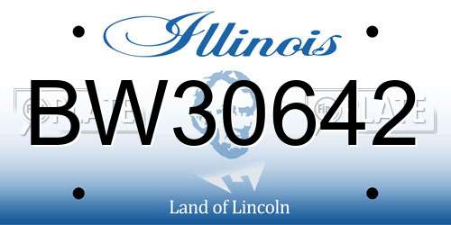 BW30642 Illinois License Plate