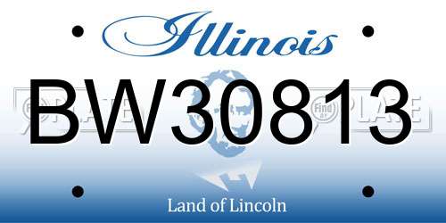 BW30813 Illinois License Plate