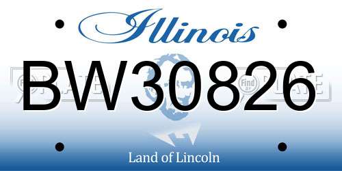 BW30826 Illinois License Plate