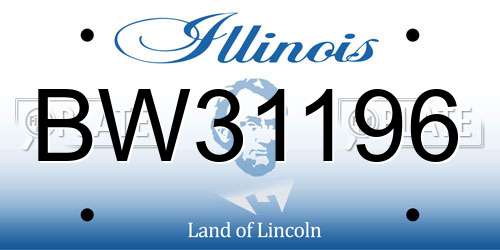 BW31196 Illinois License Plate
