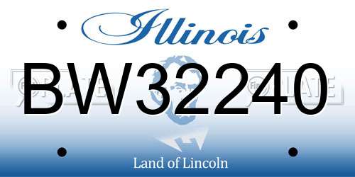 BW32240 Illinois License Plate