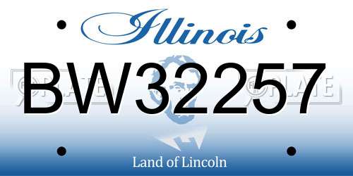 BW32257 Illinois License Plate