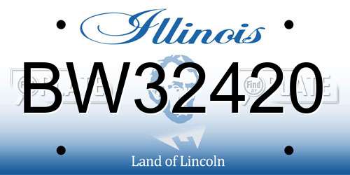 BW32420 Illinois License Plate
