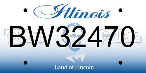 BW32470 Illinois License Plate