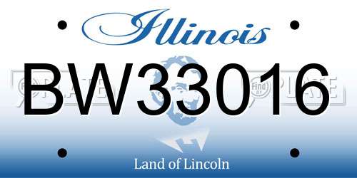 BW33016 Illinois License Plate