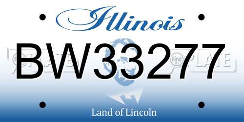 BW33277 Illinois License Plate