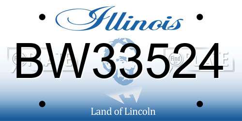 BW33524 Illinois License Plate