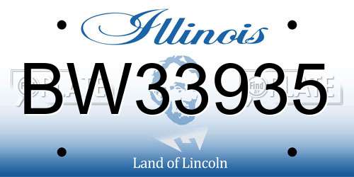 BW33935 Illinois License Plate