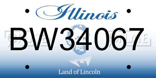 BW34067 Illinois License Plate