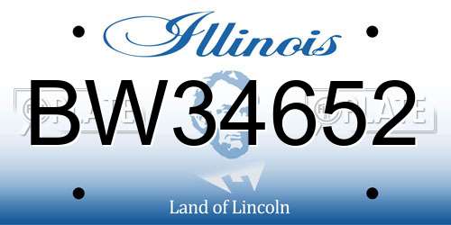 BW34652 Illinois License Plate