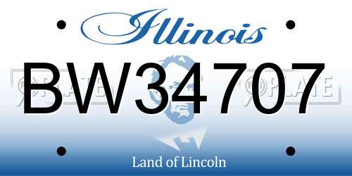 BW34707 Illinois License Plate
