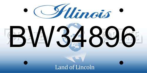 BW34896 Illinois License Plate