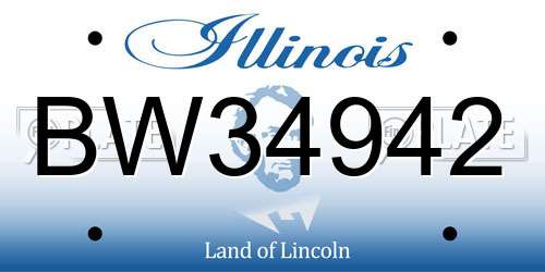 BW34942 Illinois License Plate