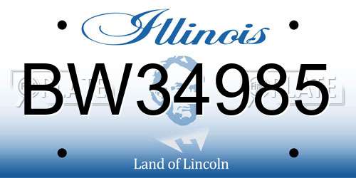 BW34985 Illinois License Plate