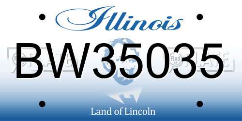 BW35035 Illinois License Plate