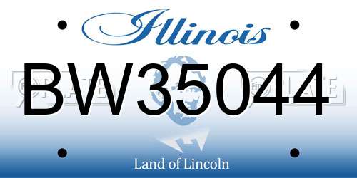 BW35044 Illinois License Plate