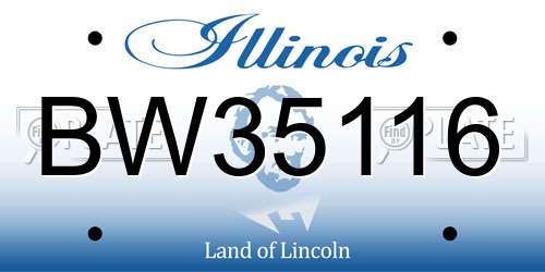 BW35116 Illinois License Plate