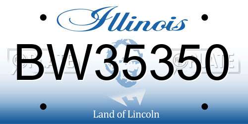 BW35350 Illinois License Plate