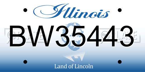 BW35443 Illinois License Plate