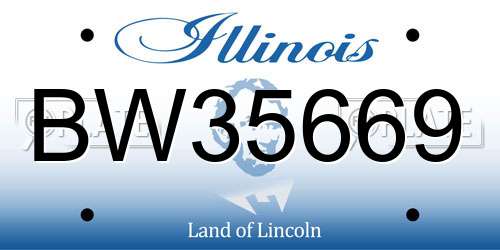 BW35669 Illinois License Plate