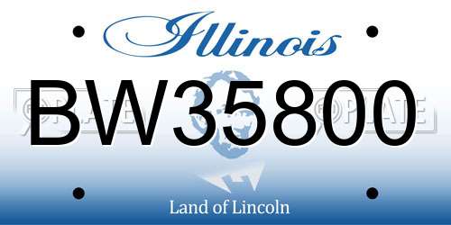 BW35800 Illinois License Plate