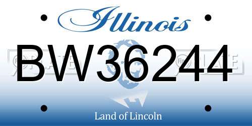 BW36244 Illinois License Plate