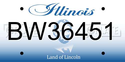 BW36451 Illinois License Plate
