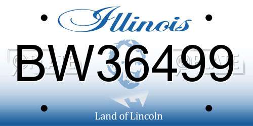 BW36499 Illinois License Plate