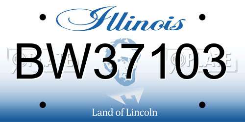 BW37103 Illinois License Plate