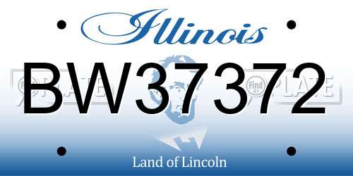 BW37372 Illinois License Plate
