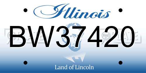 BW37420 Illinois License Plate
