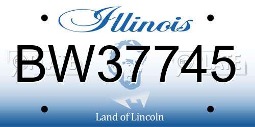 BW37745 Illinois License Plate