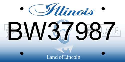 BW37987 Illinois License Plate