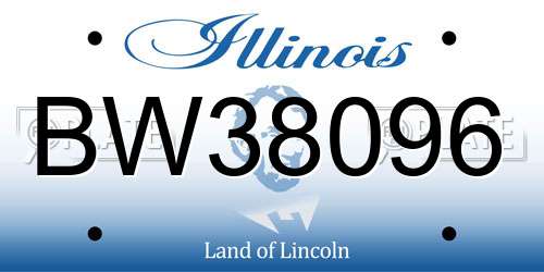 BW38096 Illinois License Plate