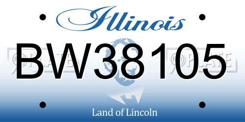 BW38105 Illinois License Plate