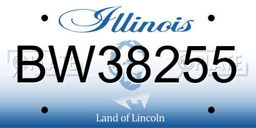 BW38255 Illinois License Plate
