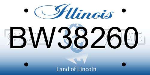 BW38260 Illinois License Plate