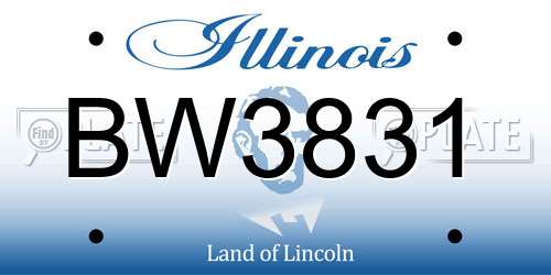 BW3831 Illinois License Plate