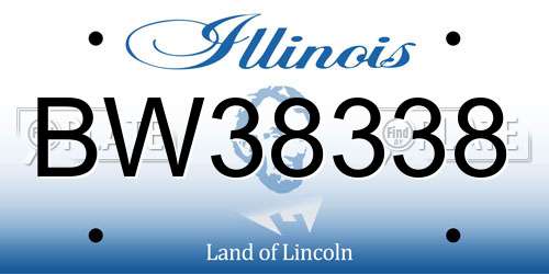 BW38338 Illinois License Plate