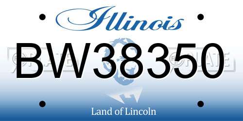 BW38350 Illinois License Plate