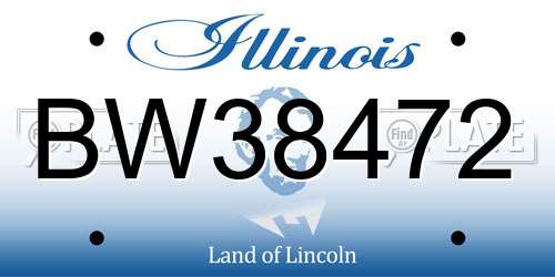 BW38472 Illinois License Plate